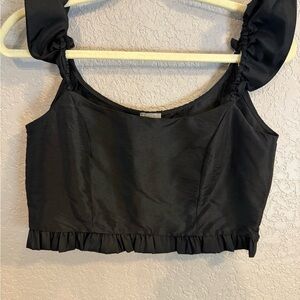 ASOS Black Ruffled Women's crop top size 4